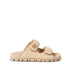 미우미우 라프리마 우븐 패브릭 슬라이드 5XX636 3LOR F0018