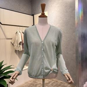 Ab.f.z V넥 시스루 단추 가디건 AOZ3QY311