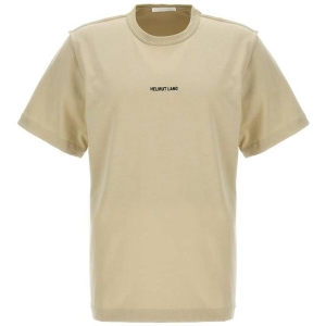헬무트랑 헬무트 랭 프론트 로고 반소매 티셔츠 베이지 N04HM510QEO