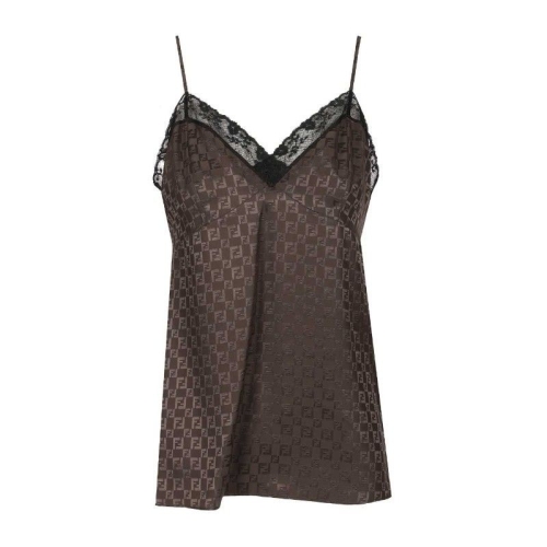 펜디 레이스 트림 브이넥 슬리브리스 탑 FS9753AUQG F1T6H