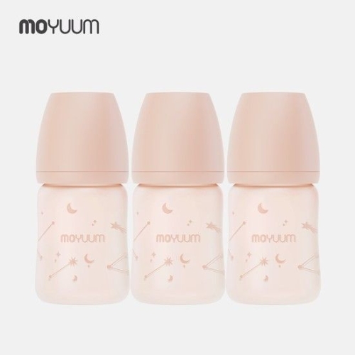 모윰 실리콘 코팅 트윙클 에디션 유리젖병 150ml (노꼭지)