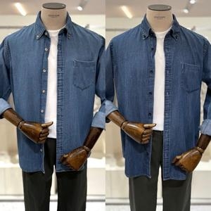 에디션 남성 버튼다운 워싱데님 셔츠_NEF4WC1623 2종