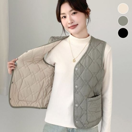 에이치플러스몰 세미기모 포켓 경량 패딩조끼 ELC-9017