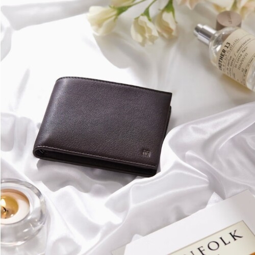 닥스 남성 브라운 DD로고 소가죽 반지갑_DBWA5F723W2