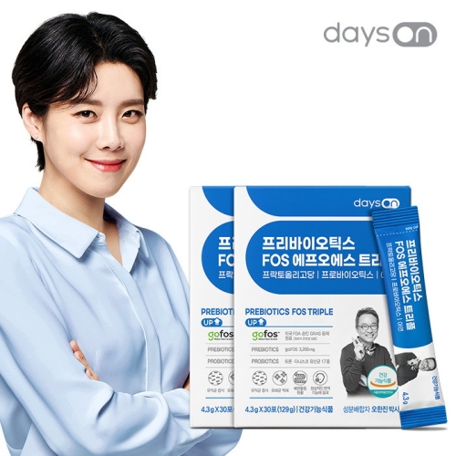 코스맥스바이오 오한진의 프리바이오틱스 FOS 프락토올리고당 플러스 4g 30포 + 프로바이오틱스 30캡슐