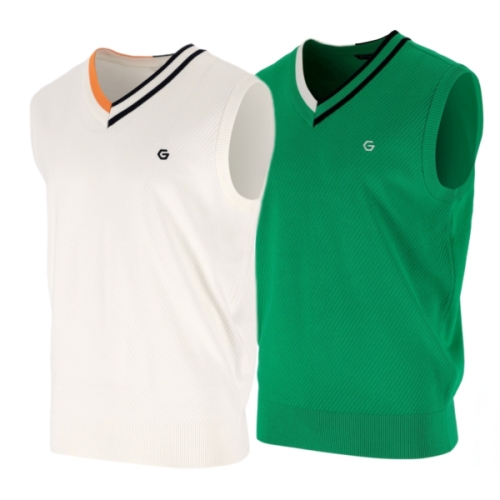 엘르 엘르골프 V 넥 사선 조직 조끼 스웨터 6J33101-100_SC 순천점