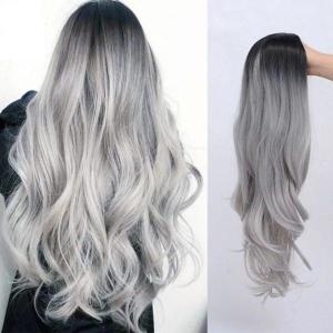 웨이브 긴머리 가발 은발 투톤 WFJ5JXS