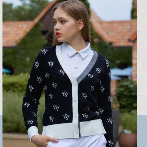 엘르 엘르골프 전판 패턴 브이넥 가디건 6I63702-199_SC 순천점