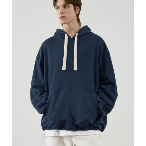 드로우핏 DRAW FIT 레이어드 스트링 테잎 후드 TEAL BLUE DFTS3111TBL 203279