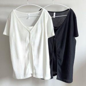 아이우먼 빅사이즈골지투피스 V009L507 레인투버튼골지반