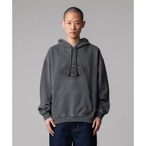 디키즈 lt판gt 가먼트 다이드 모노 로고 후드 Charcoal DIKU251LRHD001BK 120961