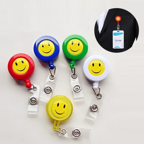 해피  스마일 명찰 홀더 클립형 DD-10845 교복 릴 고리 캐릭터 사원증 간호사물품 집게형