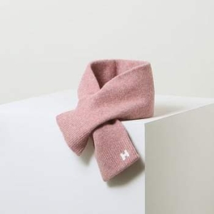 핑크 로고자수 울혼방 머플러 HIMU5F606P2