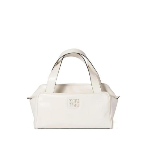 미우미우 레더 탑 핸들 지퍼 토트 백 5BB182VMOO2IEO T