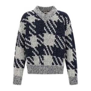 드리스반노튼 마카오 자카드 브이넥 스웨터 2520212382726 001