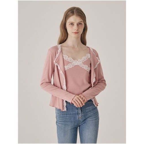 숲 레이스 트리밍 뷔스티에 카디건 세트 SB8TXF1