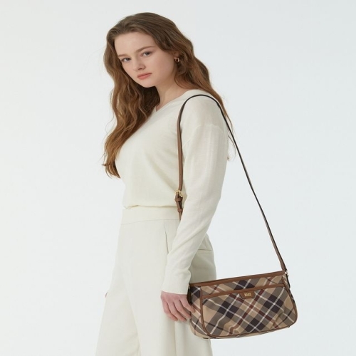 닥스 브라운 체크 가죽 크로스백_WCBA4F675W2