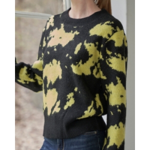 네온 카모플라쥬 패턴 라운드넥 니트 ML02KN312FJY