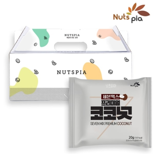 더원비앤에프  넛츠피아 세븐믹스 프리미엄 코코넛 선물세트 20g 25개입