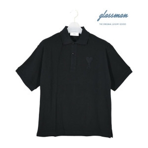 아미 톤온톤 하트로고 폴로티 화이트 A21HJ205 763 100