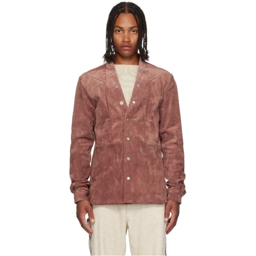 릭오웬스 핑크 콘코르디안 래리 포그포켓 스웨이드 재킷 252232M192007