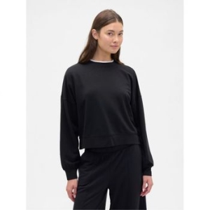 GAP 우먼 CloudLight Balloon 슬리브 크루넥 스웨트 셔츠 블랙 문리스 나이트 10855750