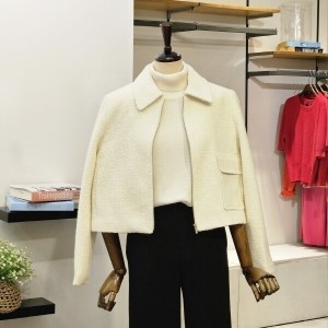 반에이크 집업 카라 트위드 자켓 VB4XJKMD03Z