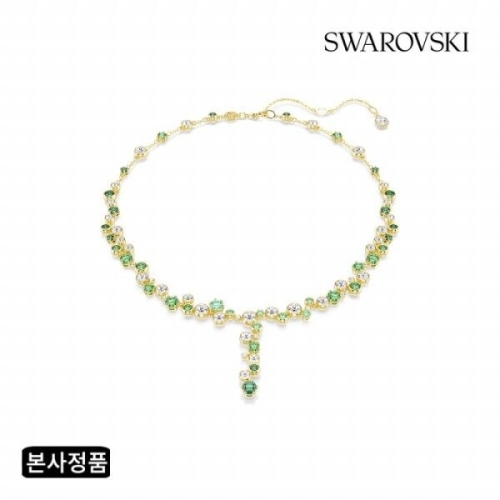 스와로브스키 Constella 그린 골드 톤 Y자형 목걸이 5722474