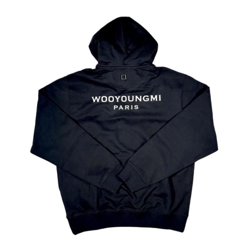 우영미 백로고 후드 티셔츠 블랙 남성 후드 W253TS37723B / TTA