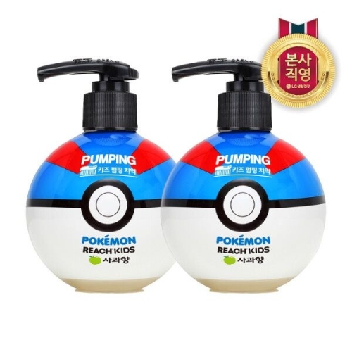 페리오 키즈 포켓몬볼 펌핑치약 사과향 250g