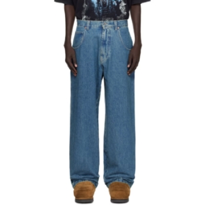 VETEMENTS 블루 힙합 데님 진 UH76DP250VB T