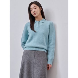빈폴레이디스 울 와플 조직 T칼라 풀오버 민트 BF4951C05L