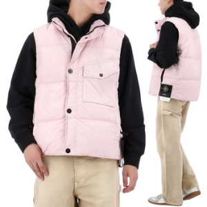 스톤아일랜드 남성 와펜 패치 크링클랩스 패딩 조끼_K2S15G100003 S0A23 V0080