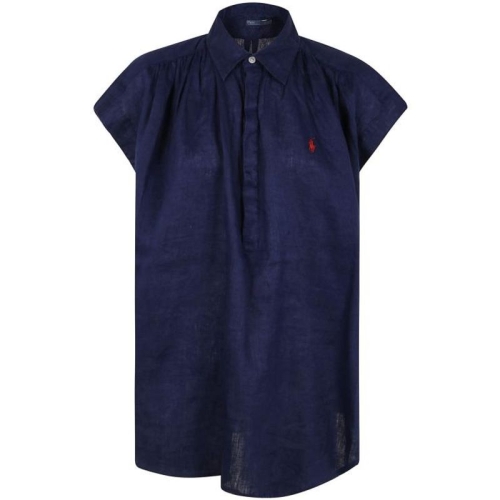 폴로랄프로렌 여성 포니 자수 곡선 밑단 블라우스 211935131 004