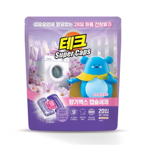 테크 수퍼캡스 향기맥스 캡슐세제 벨벳 플로럴향 20개입