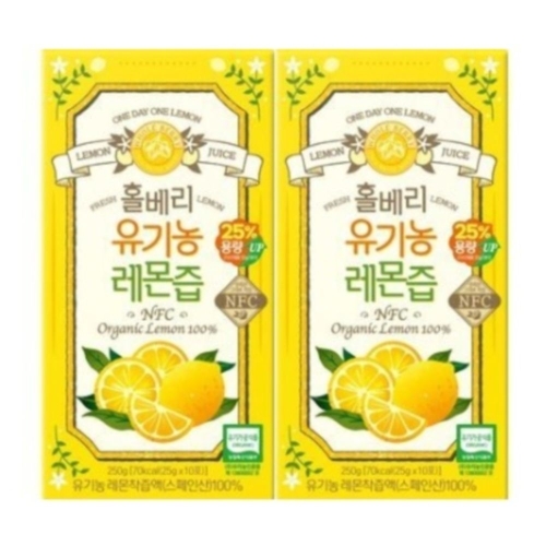 홀베리 1일1레몬 유기농 레몬즙 25g 10포