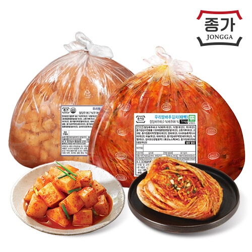 대상 종가집 태백 포기김치 5kg + 깍두기 5kg 세트