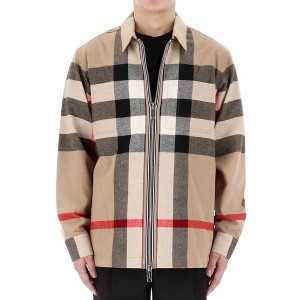버버리 라프리마 체크 울 코튼 오버셔츠 8050135