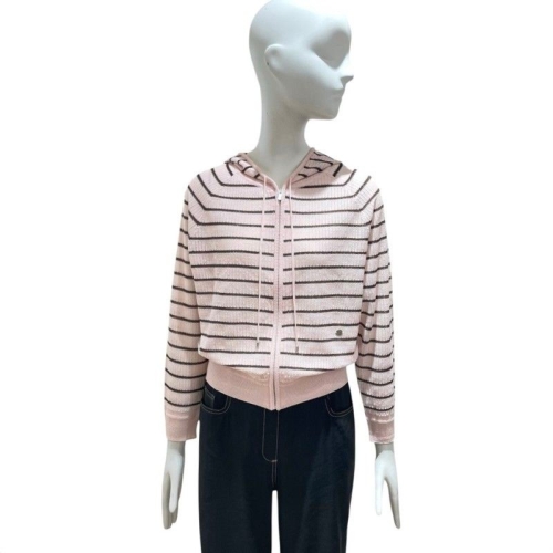 ZOOC 여성 스트라이프 후드 가디건 Z253KSL007