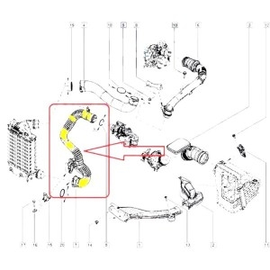 터보  인터차지 에어 호스 튜브 닛산 캐시카이 르노용 14460HX40D