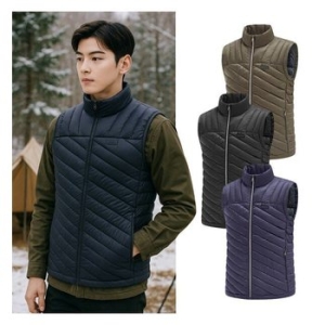 콜핑  남성 겨울 웰론 안감 사선퀄팅 등산 패딩 조끼 KSC759SV6M