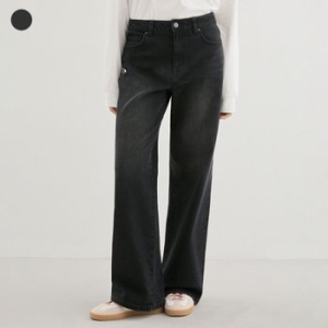 게스 여성 흑청 와이드 청바지 YP3D9135