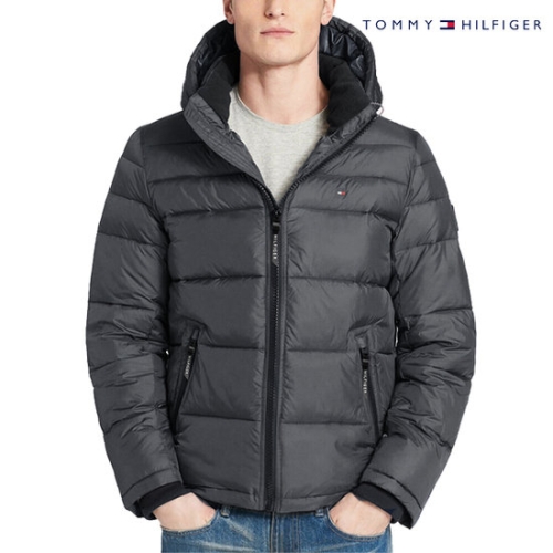 타미힐피거 퀼팅 후드 패딩 자켓_KJO1509A-K