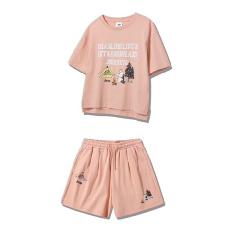 지프키즈 남여공용키즈 익곰 펭귄 5부 반팔 반바지셋업KQ2TSF253953-1_US