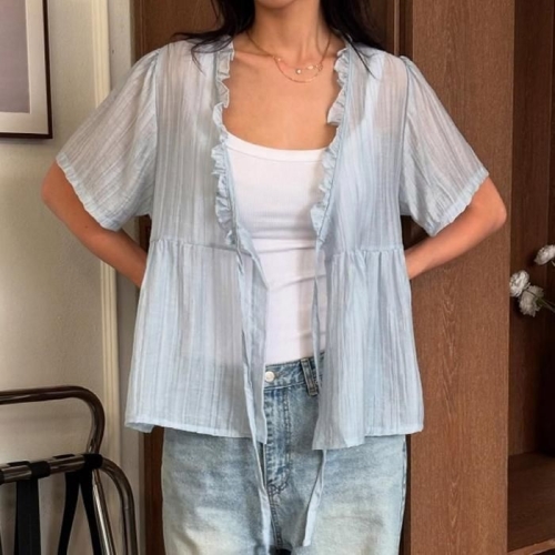 아이우먼 오픈플레어매듭가디건 YPV042M508 빅사이즈