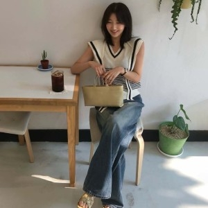 랩 연예인 착용숄 세트 잔단가라 브이넥 베스트 AR2KV460 685390