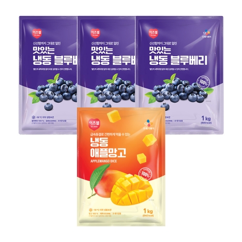 CJ프레시웨이 이츠웰 냉동블루베리1Kg 3개+애플망고1Kg
