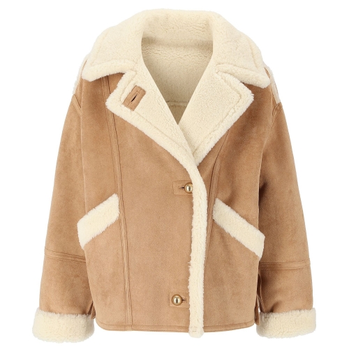 SISLEY 하이넥 오버핏 인조 스웨이드 무스탕 SALE81561