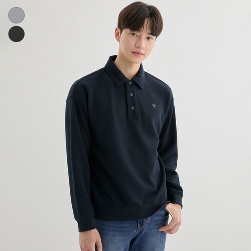 게스 ON 남성 PQ 쿠션지 카라 맨투맨 NP3KE406