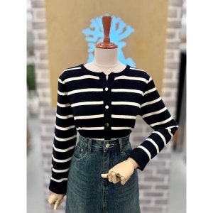 레코브 스트라이프 배색 가디건 LC31E9KC526X